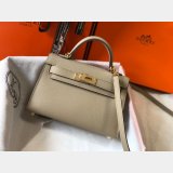 Earth yellow Mini Kelly Hermes Replica Handbags