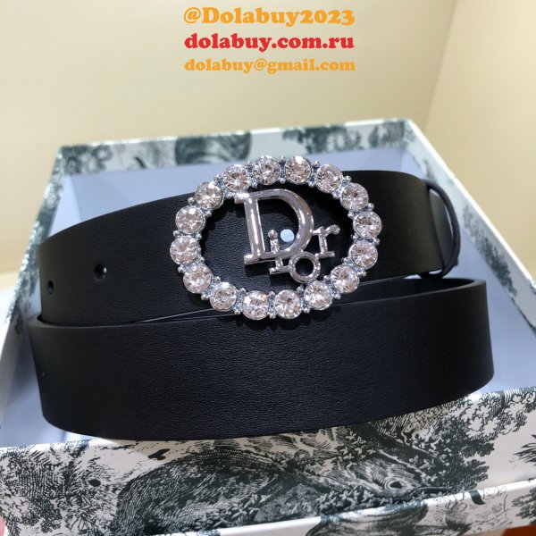 Wholesale Christian Dior AAA Belts 30mm Black Replica