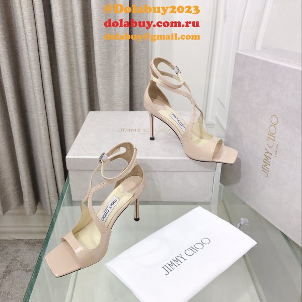 Azia 110 Patent Leather Sandal Knockoff Jimmy Choo Heel: 8.5 cm Shoes