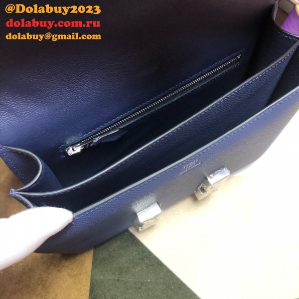 Hermes Constance Bag 23cm Epsom Leather dark blue