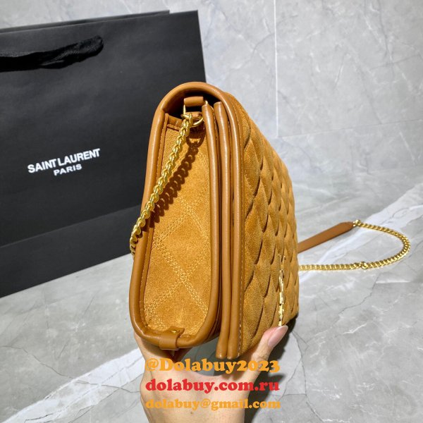 Saint Laurent Becky Small Brown Monogram Luxury Quilted Shoulder