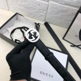 Copy Gucci Perfect Leather 7 Star 3.0cm Belts Black