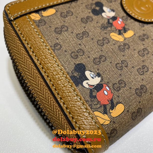 High Quality Gucci UK Beige Disney 602532 zip around wallet