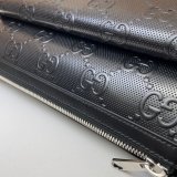 Gucci Designer 658565 Fake GG embossed messenger black bag