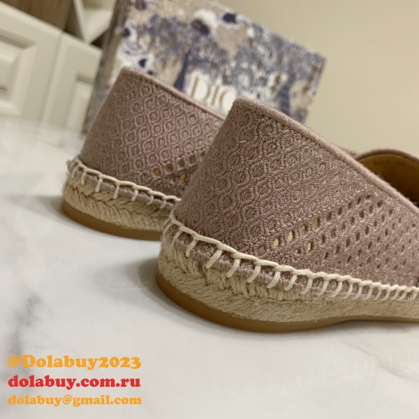 Perfect Dior Replica Openwork Embroidery Fisherman Shoes