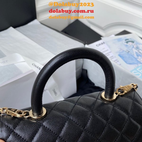 AAA+ CC Grained caviar leather bag A92990 23cm