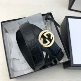 Copy Gucci Perfect Leather 7 Star 3.0cm Belts Black