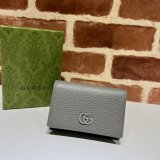 Best Gucci Replicas GG Marmont Medium Wallet 644407 Black/Gray/Apricot Leather