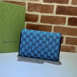 Gucci Replica 474575 GG Marmont matelassé mini Light blue bag