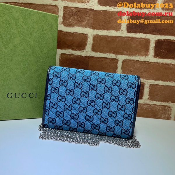 Gucci Replica 474575 GG Marmont matelassé mini Light blue bag