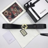 7 Star Gucci 37mm Replica Interlocking G-Buckle Leather black Belt