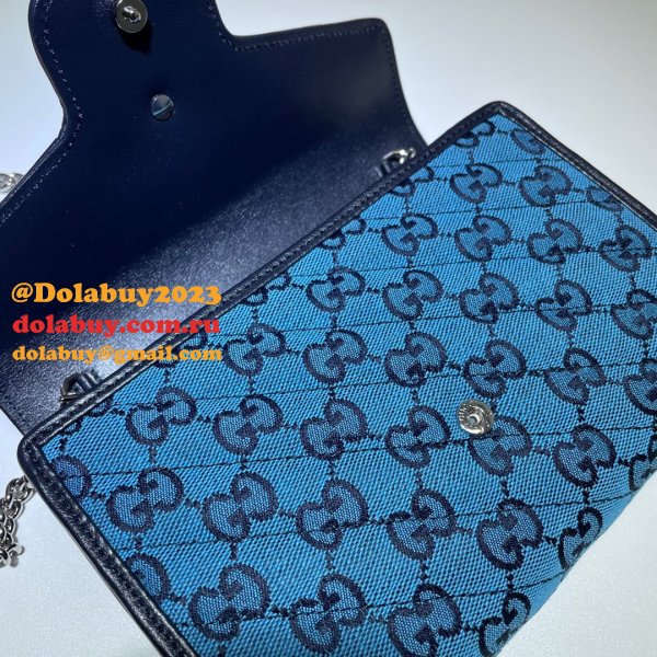 Gucci Replica 474575 GG Marmont matelassé mini Light blue bag