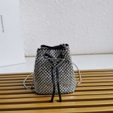 Designer Prada Replicas 1NR016 Crystal Embellished Satin Mini-pouch Bag