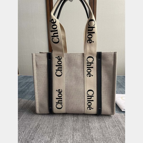 Best Quality Chloe Woody Tote Bag in Cotton Canvas 36CM