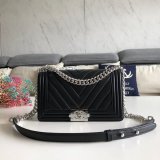 UK CC V Le Boy Top Quality Replica Black Bags Lambskin 25cm