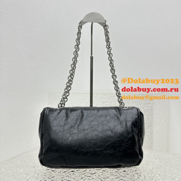 Top Quality Best Balenciaga Le Monaco Wax Leather Chain Bag