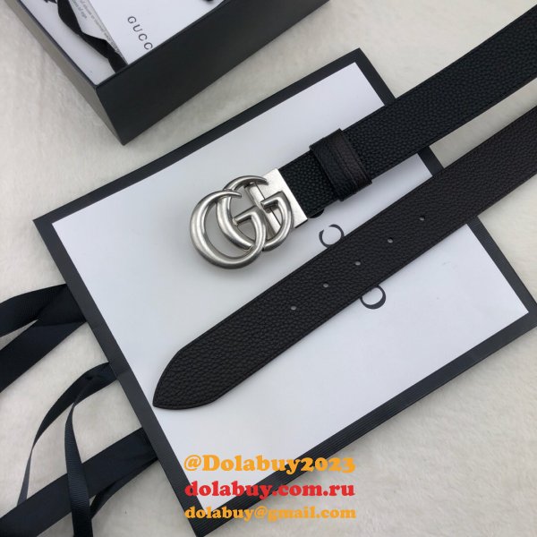 AAA+ Gucci 38mm Replica GG sliver/golden black Belt