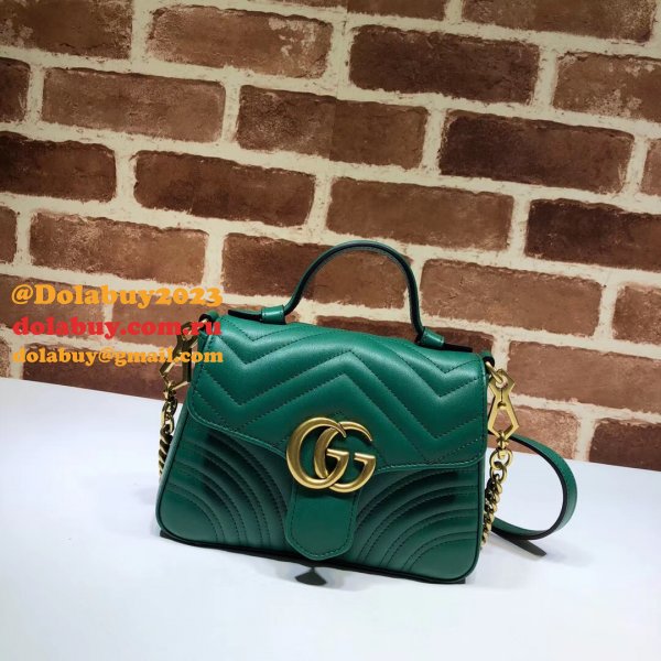 Cheap 547260 Gucci Chevron Leather GG Marmont Mini Top Handle