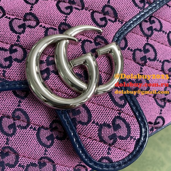 Replica Gucci Best 443497 GG Marmont Multicolor small shoulder pink bag