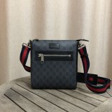 UK Gucci Fake Black GG Supreme Small Messenger 523599 Bag