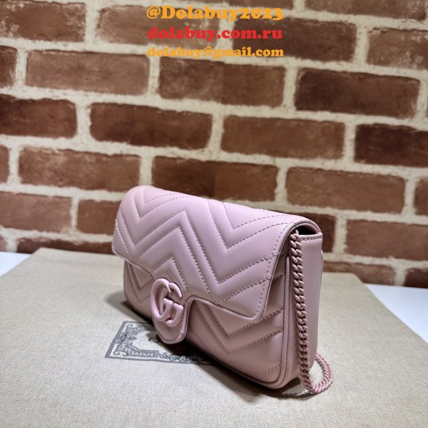 Inspired GG Marmont Crossbody Replica Gucci Pink 751526 Bag