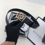 Top Quality Gucci Double G leather Replica belt black