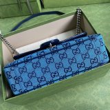 Gucci Replica 443497 GG Marmont Multicolor small shoulder blue bag