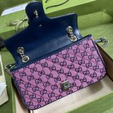 Replica Gucci Best 443497 GG Marmont Multicolor small shoulder pink bag