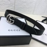 AAA+ Gucci 38mm Replica GG sliver/golden black Belt