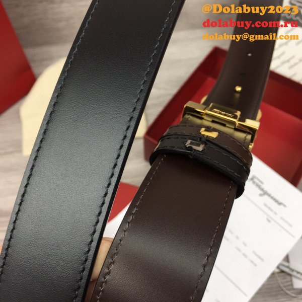 Replica Designer Salvatore Ferragamo 35 mm Black Belts