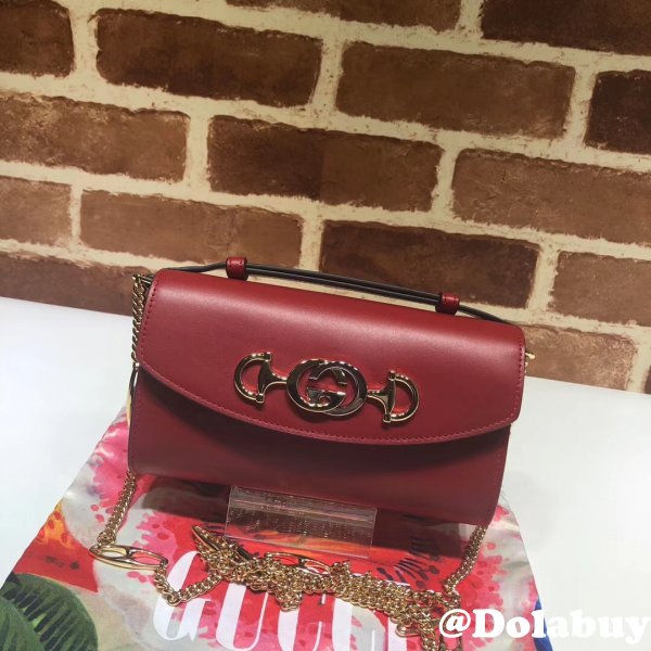 7 Star Gucci 564718 Strawberry Print Leather Zumi Mini Replica Bag