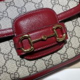 Luxury Gucci Horsebit 1955 Shoulder 658574 Red Bags for Women