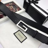 Luxury Gucci 35mm Buckle Black leather belt replica