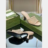 Mid-Heel Slide Sandal Gucci Monogrammed Replica Shoes