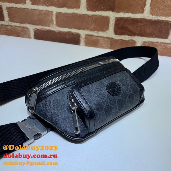 Top Quality Gucci Belt bag with Interlocking G 682933 black GG Supreme