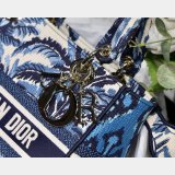 Blue Top QualityLady Dior 24cm Palms Embroidery Lady D-Lite Bags