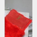 YSL KATE DOUBLE BREAD SUEDE & RABBIT FUR small 22CM BAG