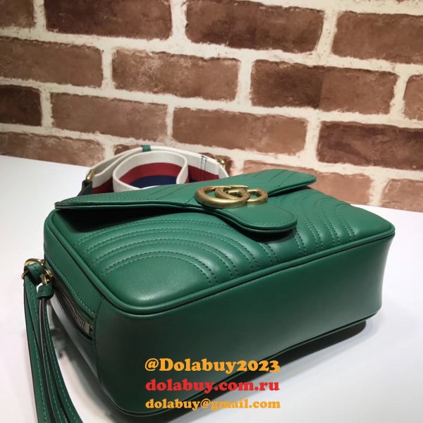 Top Quality Gucci Replica 498100 Leather GG Marmont Small Shoulder Bag