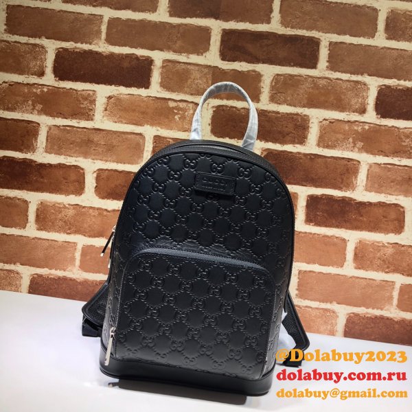 Gucci Signature Leather Backpack 450967 Best Replica Designer Bag