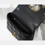 Wholesale Dior Caro 20cm Bag Black Supple Cannage Calfskin