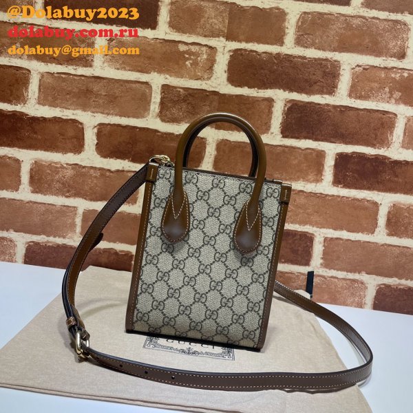 Shop Now Gucci Replica Mini tote bag with Interlocking G 671623 GG Supreme