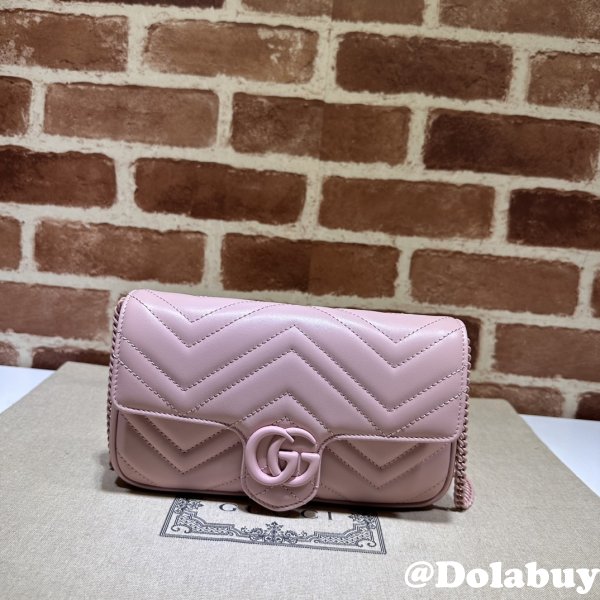 Inspired GG Marmont Crossbody Replica Gucci Pink 751526 Bag