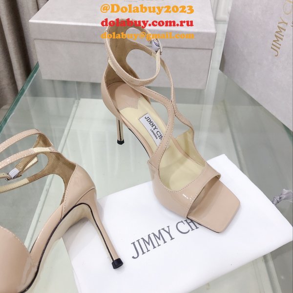 Azia 110 Patent Leather Sandal Knockoff Jimmy Choo Heel: 8.5 cm Shoes