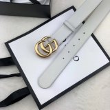 Best Gucci Replica Leather Belt With Double G White Buckle