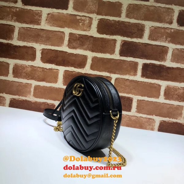 Top Quality 550154 Gucci GG Marmont mini round shoulder bag